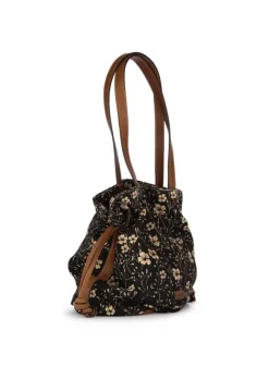 AFAR | SCHULTERTASCHE MANDISA MID FLOWER SCHWARZ BEIGE Outlet