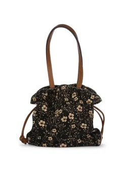 AFAR | SCHULTERTASCHE MANDISA MID FLOWER SCHWARZ BEIGE Outlet