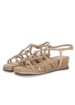 ALMA EN PENA | SANDALEN MIT ABSATZ SUEDE GELOCHTEN BEIGE Hot