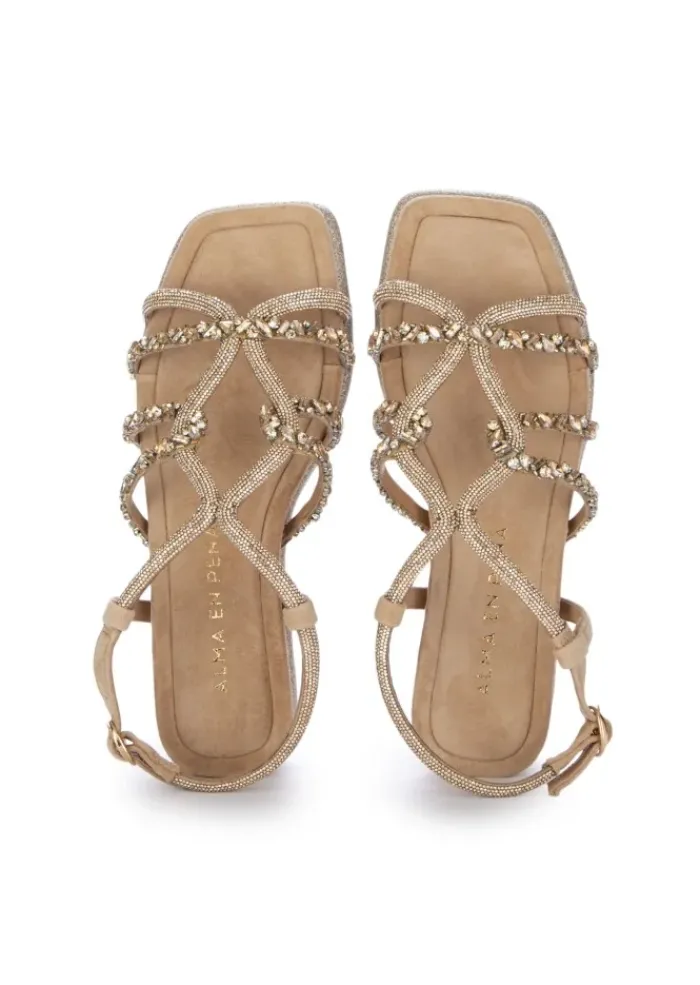 ALMA EN PENA | SANDALEN MIT ABSATZ SUEDE GELOCHTEN BEIGE Hot