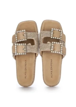 ALMA EN PENA | SANDALEN SUEDE STRASSSTEINE BEIGE Outlet