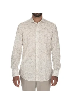 BASTONCINO | HEMD BLUMENMUSTER WEIß BEIGE Clearance