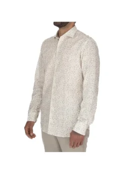 BASTONCINO | HEMD BLUMENMUSTER WEIß BEIGE Clearance