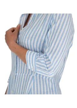 BASTONCINO | KLEID CHEMISIER HELLBLAU WEISS Fashion