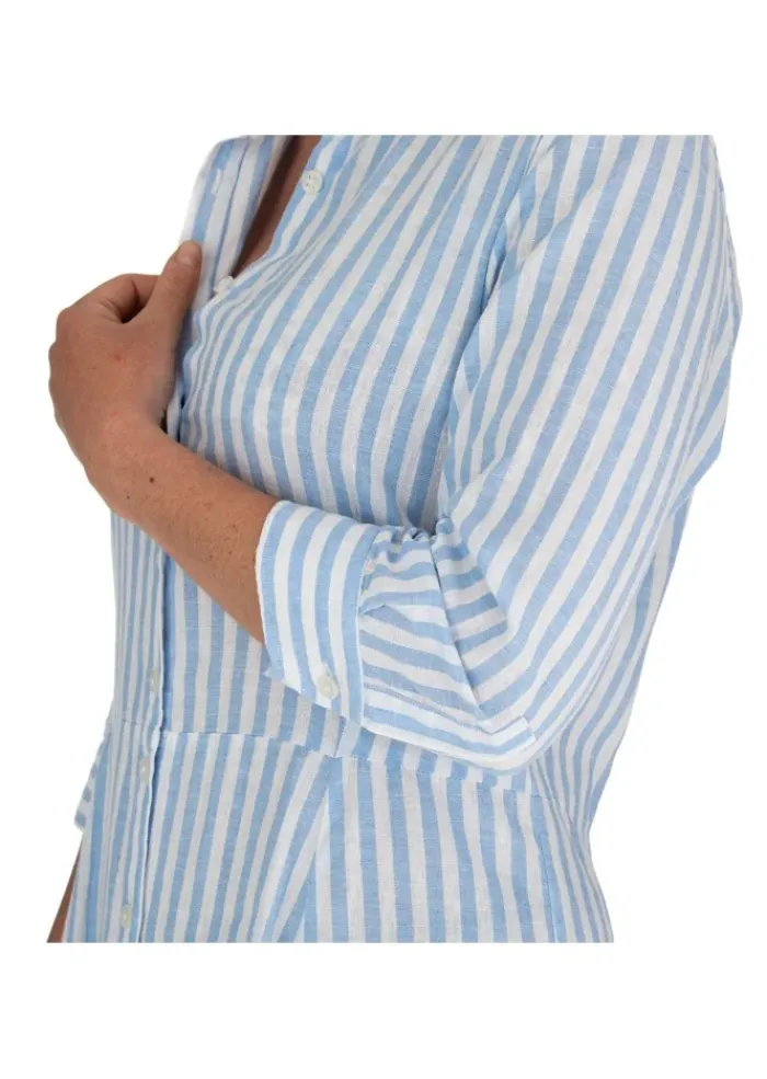 BASTONCINO | KLEID CHEMISIER HELLBLAU WEISS Fashion
