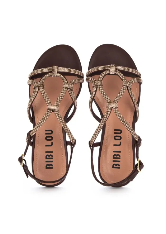 BIBI LOU | SANDALEN GEFLOCHTEN BRAUN GOLD Discount