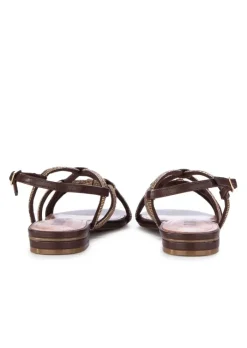 BIBI LOU | SANDALEN GEFLOCHTEN BRAUN GOLD Discount