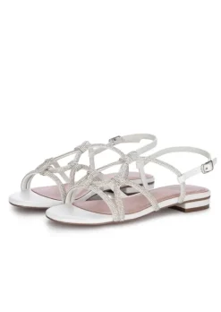 BIBI LOU | SANDALEN GEFLOCHTEN WEIß SILBER Discount