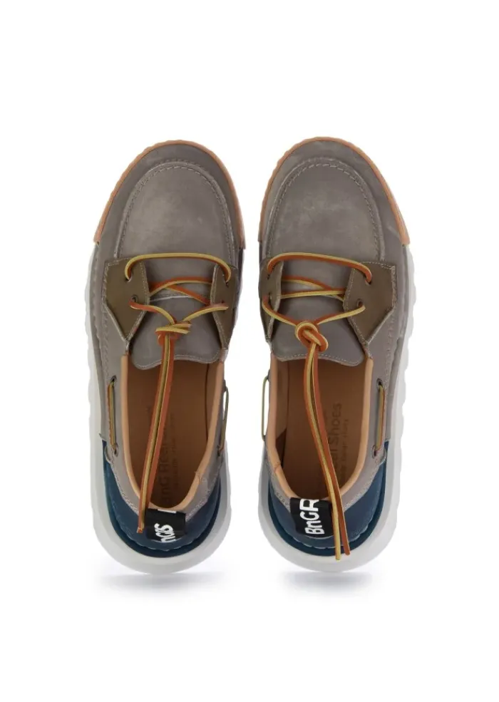 BnG REAL SHOES | LOAFER LA NAUTICA PATCH GRAU BLAU New