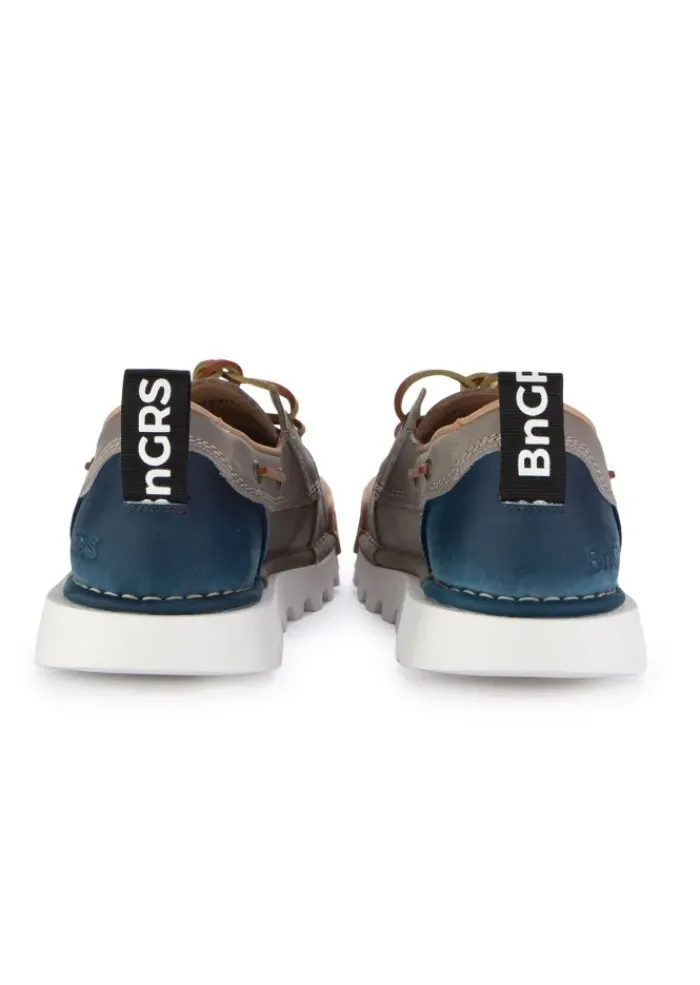 BnG REAL SHOES | LOAFER LA NAUTICA PATCH GRAU BLAU New