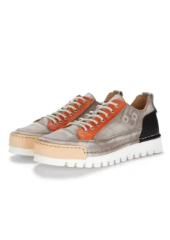 BnG REAL SHOES | SNEAKER LA PATCH LEDER TAUPE GRAU Outlet