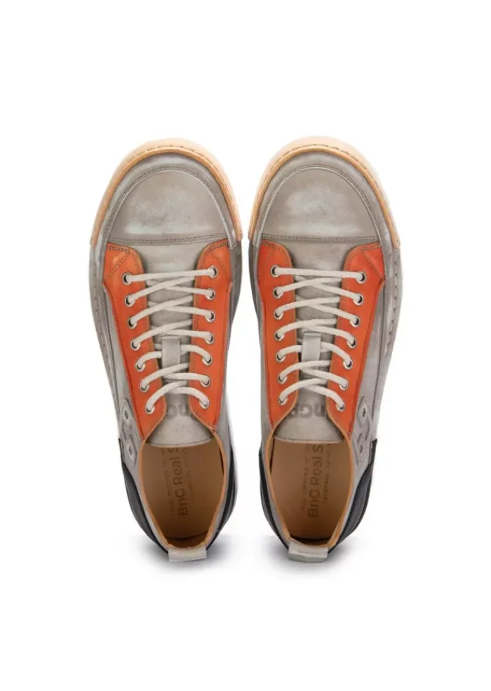 BnG REAL SHOES | SNEAKER LA PATCH LEDER TAUPE GRAU Outlet
