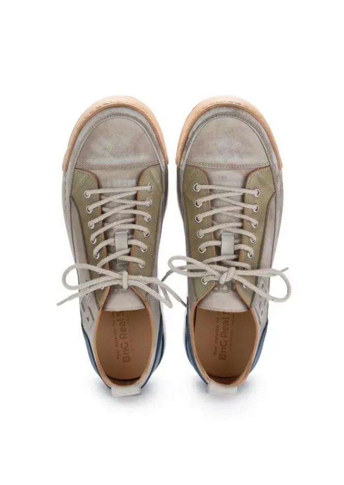 BnG REAL SHOES | SNEAKER "LA PATCH" GRAU GRÜN BLAU Fashion