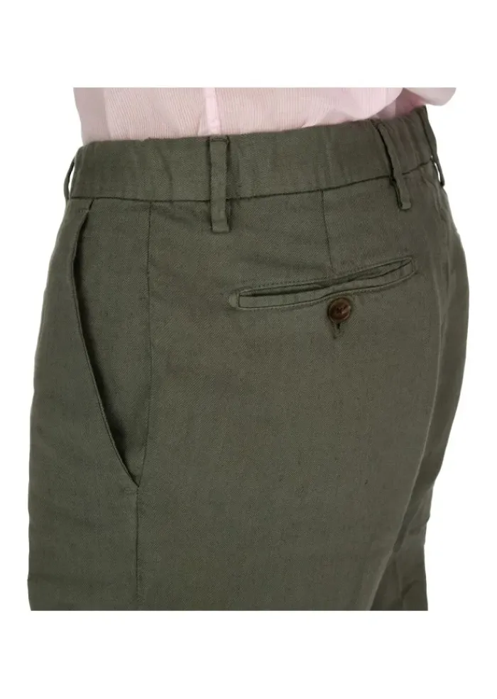 BRIGLIA | HOSE LEINEN GRÜN Hot