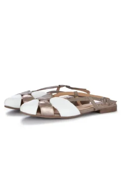 BUENO | SANDALEN GEOMETRISCH WEIß BRONZE New