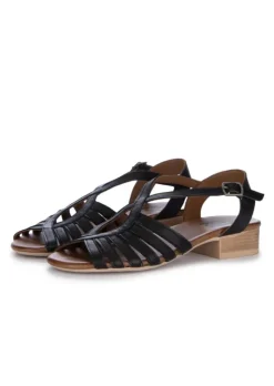 BUENO | SANDALEN LEDER GEFLOCHTEN SCHWARZ Outlet