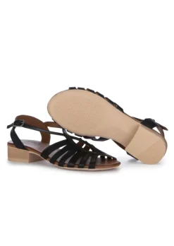 BUENO | SANDALEN LEDER GEFLOCHTEN SCHWARZ Outlet