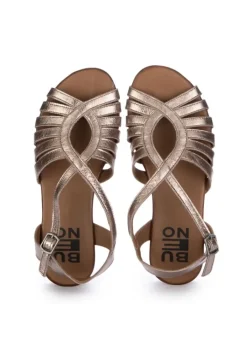 BUENO | SANDALEN LEDER GEFLOCHTEN BRONZE Best