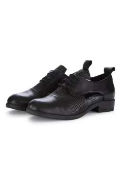 BUENO | SCHNÜRSCHUHE PERFORIERT SCHWARZ New