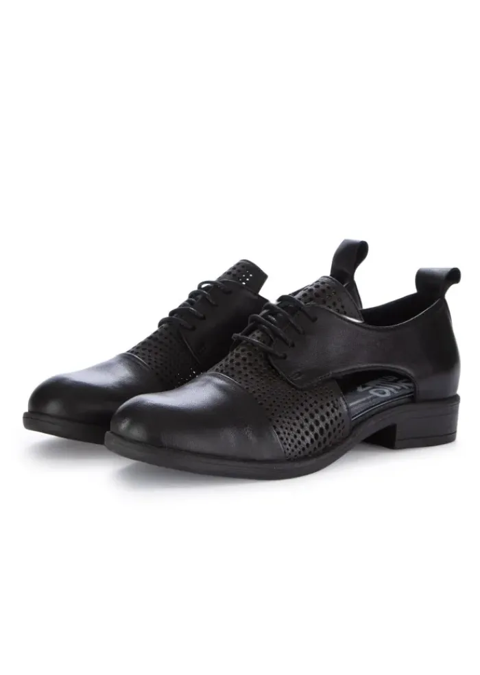 BUENO | SCHNÜRSCHUHE PERFORIERT SCHWARZ New