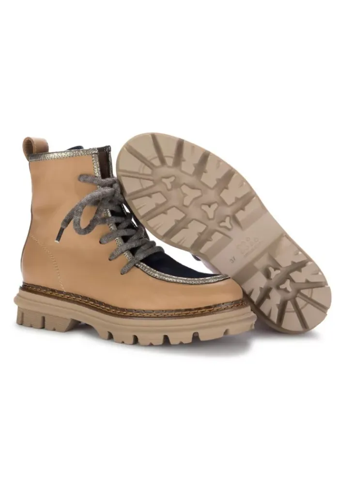 CATERINA C | STIEFELETTEN LEDER PONYHAAR BRAUN BLAU Fashion