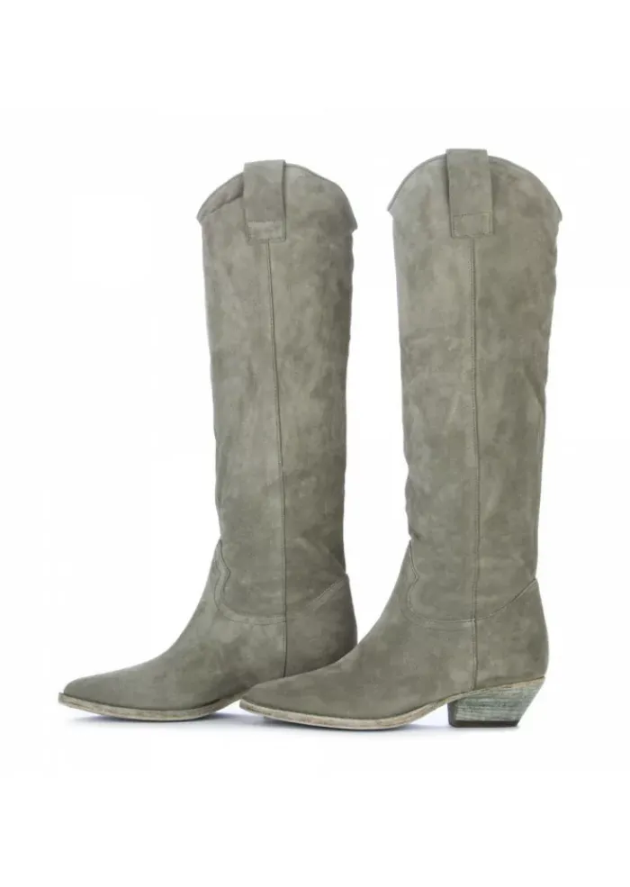 JUICE DAMEN COWBOY STIEFEL | SIENA WILDLEDER GRÜN Online