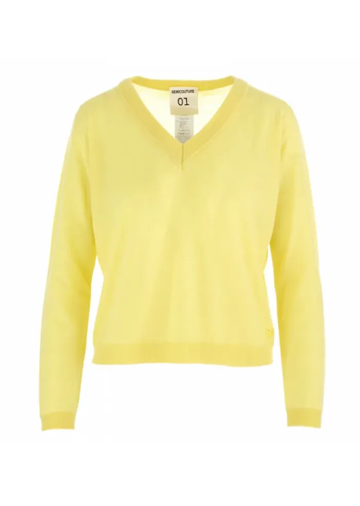 SEMICOUTURE DAMEN PULLOVER | HELLGELB Discount