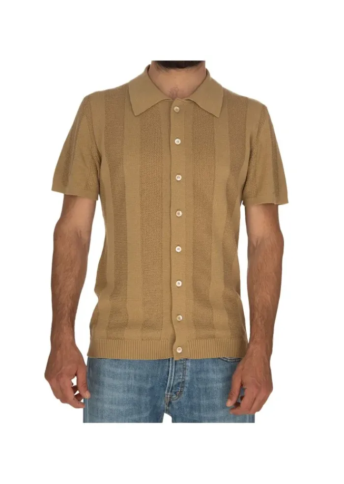 DANIELE FIESOLI | POLOSHIRT CORDA RETRO' BEIGE Discount