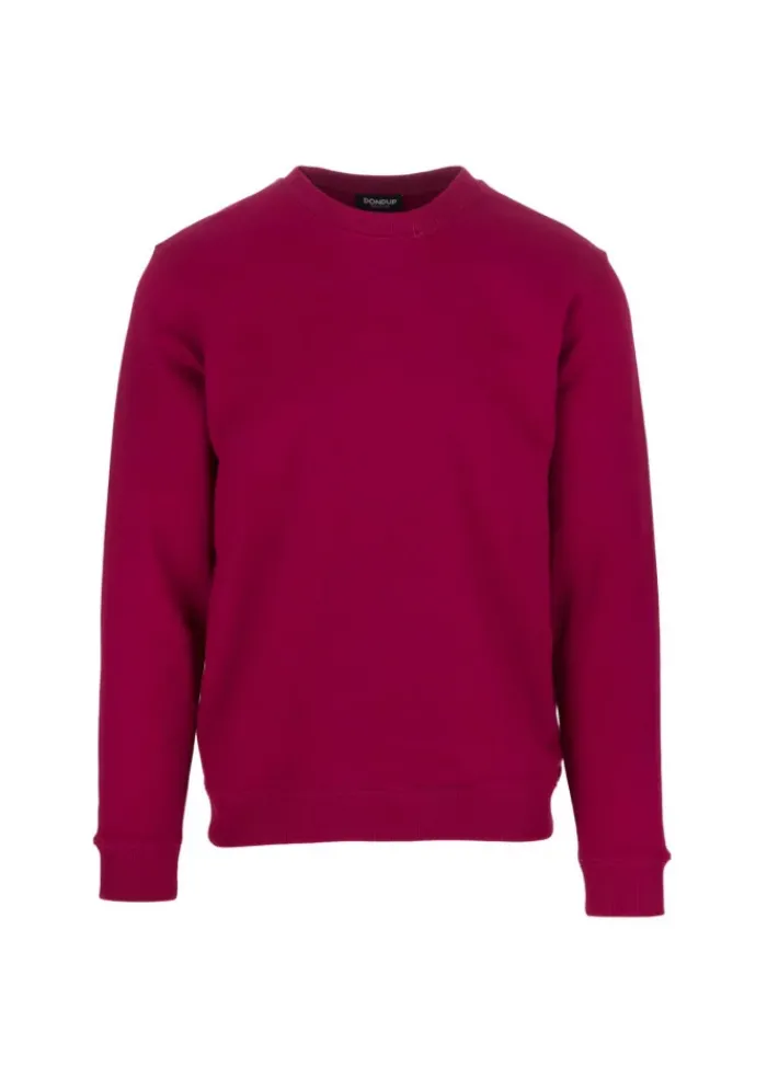 DONDUP | SWEATSHIRT RUNDHALS LOGO BAUMWOLLE MAGENTA Clearance