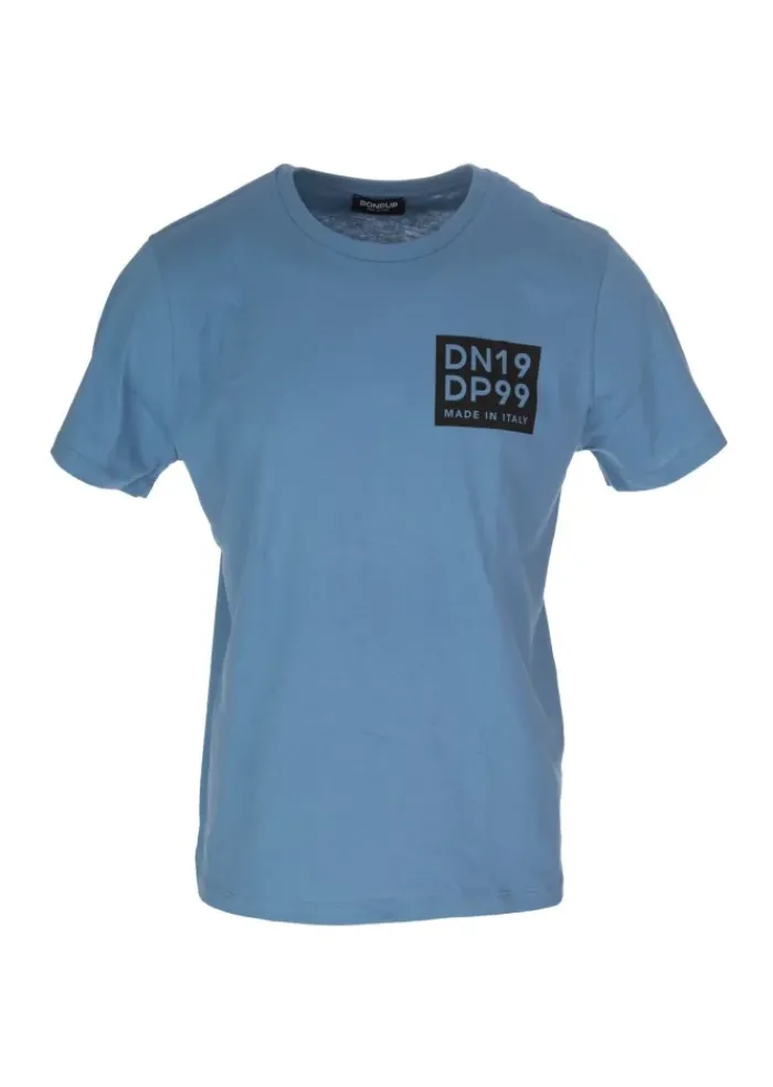 DONDUP | T-SHIRT KONTRASTIERENDES LOGO PUDERBLAU Discount