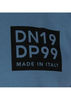 DONDUP | T-SHIRT KONTRASTIERENDES LOGO PUDERBLAU Discount