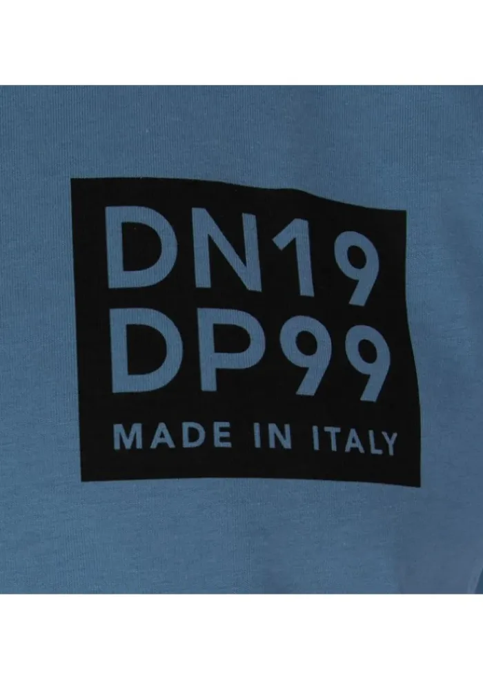 DONDUP | T-SHIRT KONTRASTIERENDES LOGO PUDERBLAU Discount