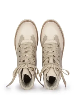 ELENA | SCHNÜRSTIEFELETTEN SAUVAGE GLITZER ROSA/BEIGE Best