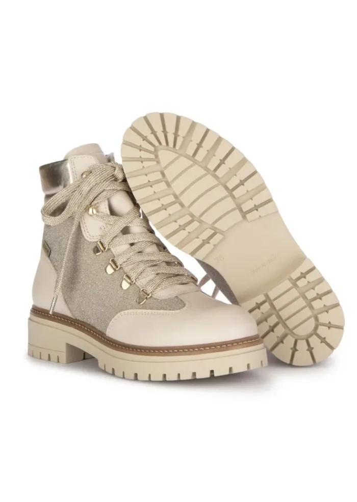 ELENA | SCHNÜRSTIEFELETTEN SAUVAGE GLITZER ROSA/BEIGE Best