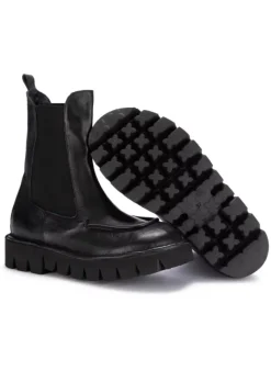 ERNESTO DOLANI | CHUNKY STIEFELETTEN LEDER SCHWARZ Clearance