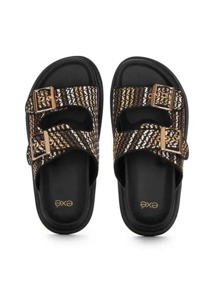 EXE' EXE' | SANDALEN BOHO RAFFIA SCHWARZ MEHRFARBIG Outlet