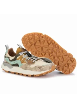 FLOWER MOUNTAIN | SNEAKER YAMANO 3 LEDER BEIGE HELLBLAU Hot