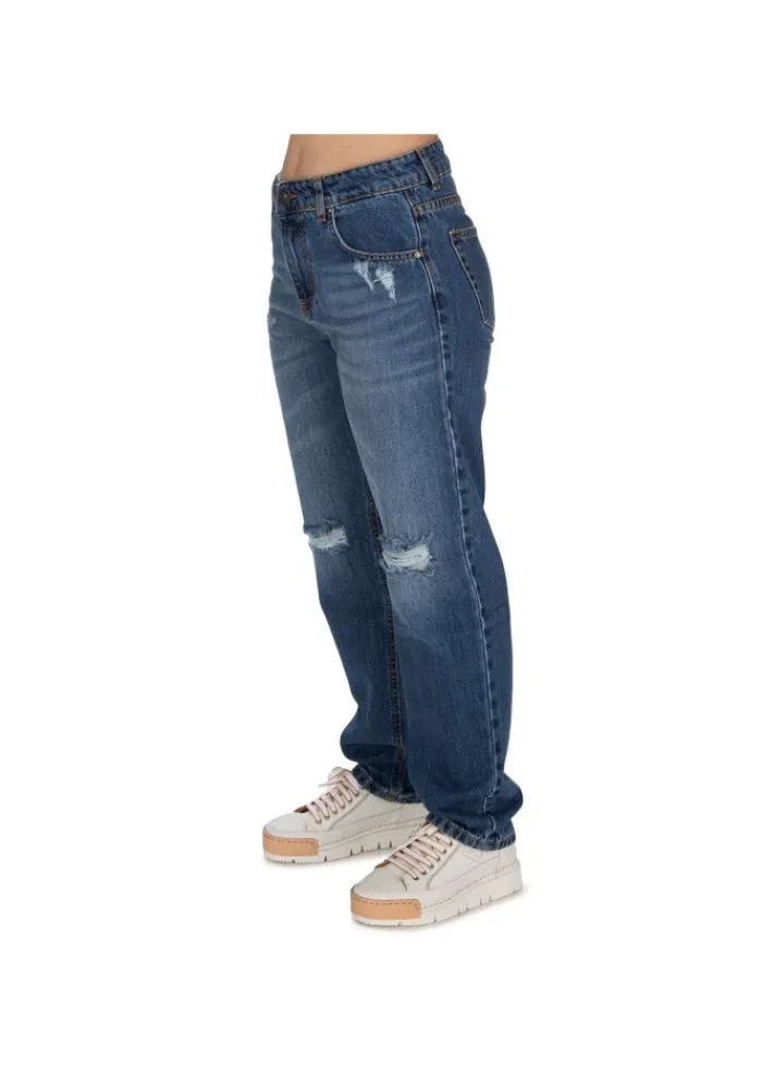 GOD SAVE DENIM | JEANS MARGHERITA SLIM CROPPED BLAU Clearance