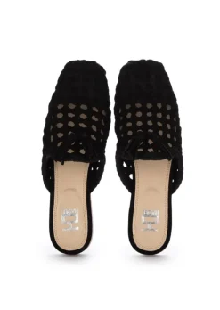 HADEL | MULES NETZ SUEDE SCHWARZ Outlet