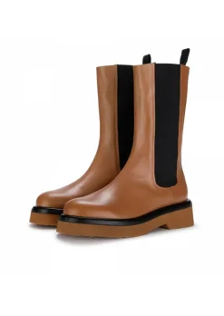 HALMANERA | STIEFEL CHELSEA LEDER TABACCO BRAUN New