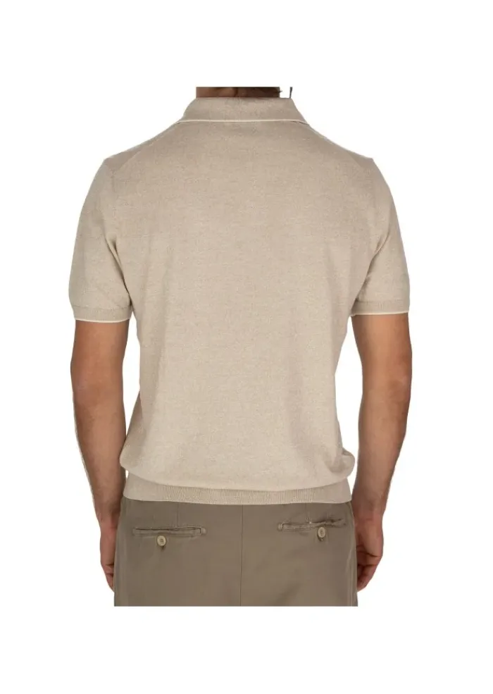 HERITAGE | POLOSHIRT KONTRASTIERENDEN PASPELN BEIGE New