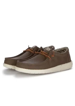HEY DUDE SHOES HEY DUDE | FLACHE SCHUHE WALLY WAXED CANVAS BRAUN Outlet