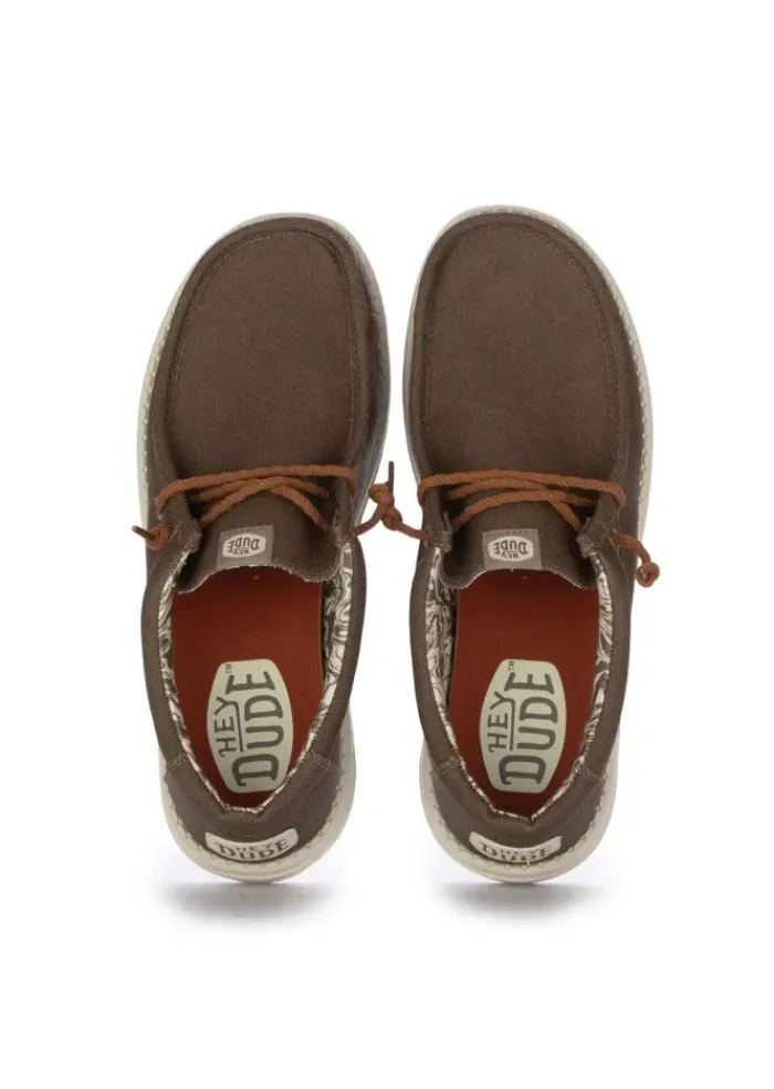 HEY DUDE SHOES HEY DUDE | FLACHE SCHUHE WALLY WAXED CANVAS BRAUN Outlet