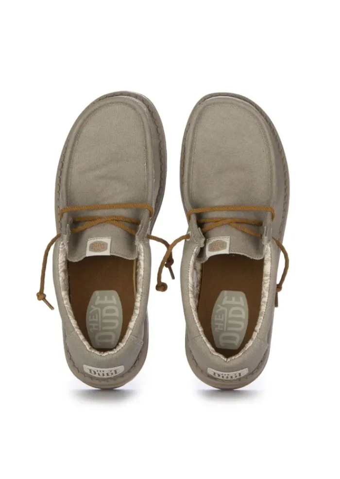 HEY DUDE SHOES HEY DUDE | FLACHE SCHUHE WALLY WAXED CANVAS GRAU Clearance