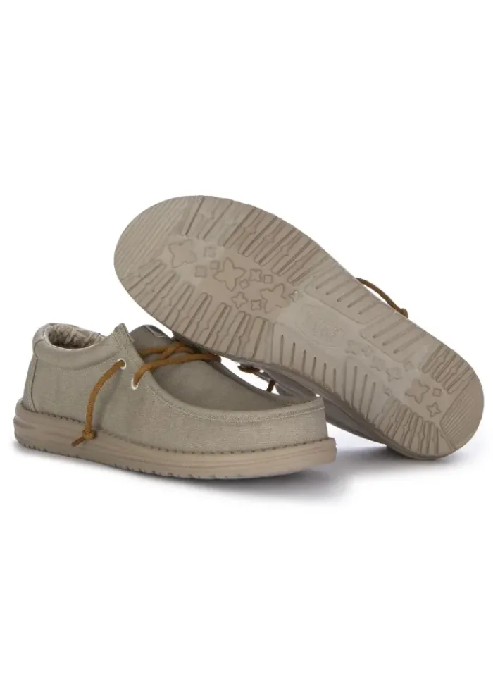 HEY DUDE SHOES HEY DUDE | FLACHE SCHUHE WALLY WAXED CANVAS GRAU Clearance