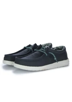 HEY DUDE SHOES HEY DUDE | FLACHE SCHUHE WALLY WAXED CANVAS BLAU Discount