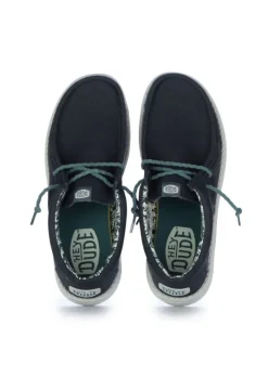 HEY DUDE SHOES HEY DUDE | FLACHE SCHUHE WALLY WAXED CANVAS BLAU Discount