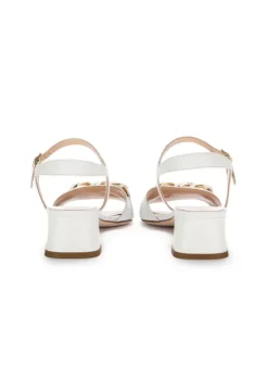 IL BORGO FIRENZE | ABSATZSANDALEN IMPERO LEDER WEISS Sale