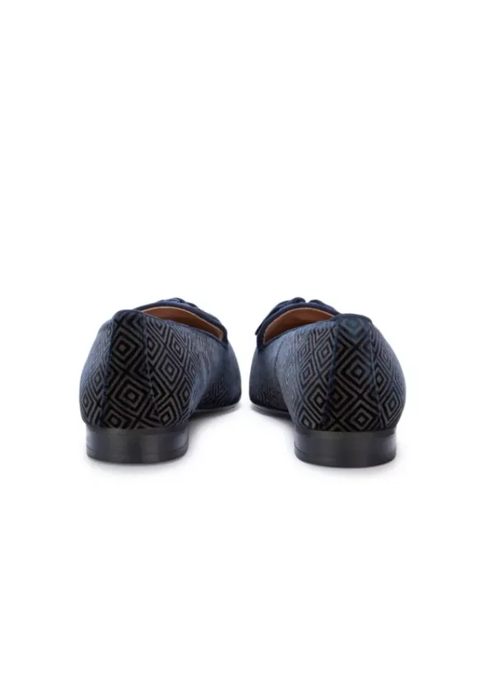 IL BORGO FIRENZE | FLACHE SCHUHE LETIZIA SAMT BLAU BRAUN New