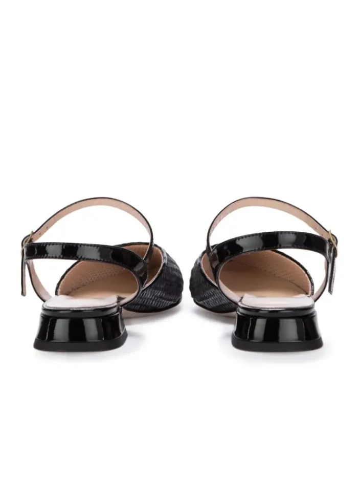 IL BORGO FIRENZE | SLINGBACK RAFIA VERNICIE SCHWARZ Outlet